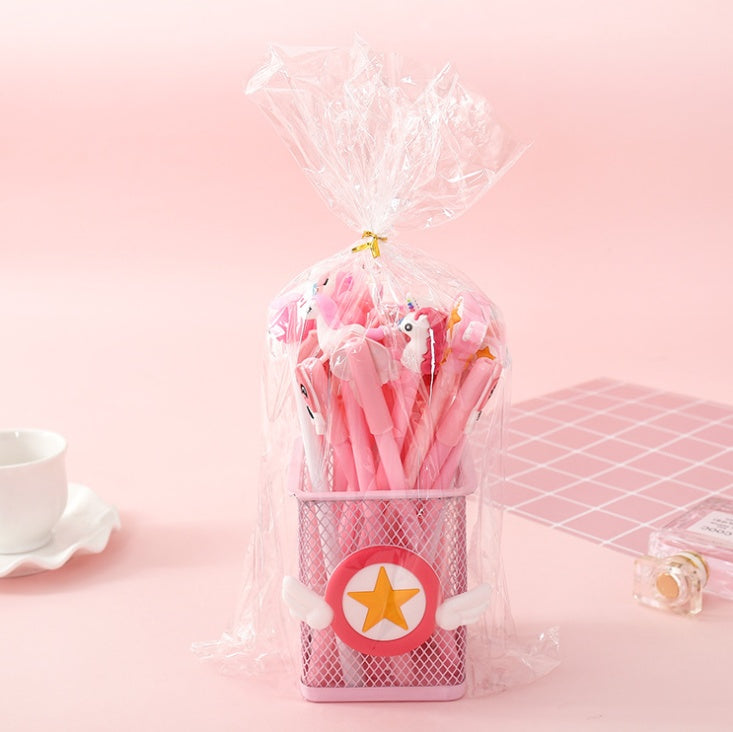Korean  Girl Heart Stationery Gift Bag Set Creative Boys And Girls Cartoon Gel Pen Prize