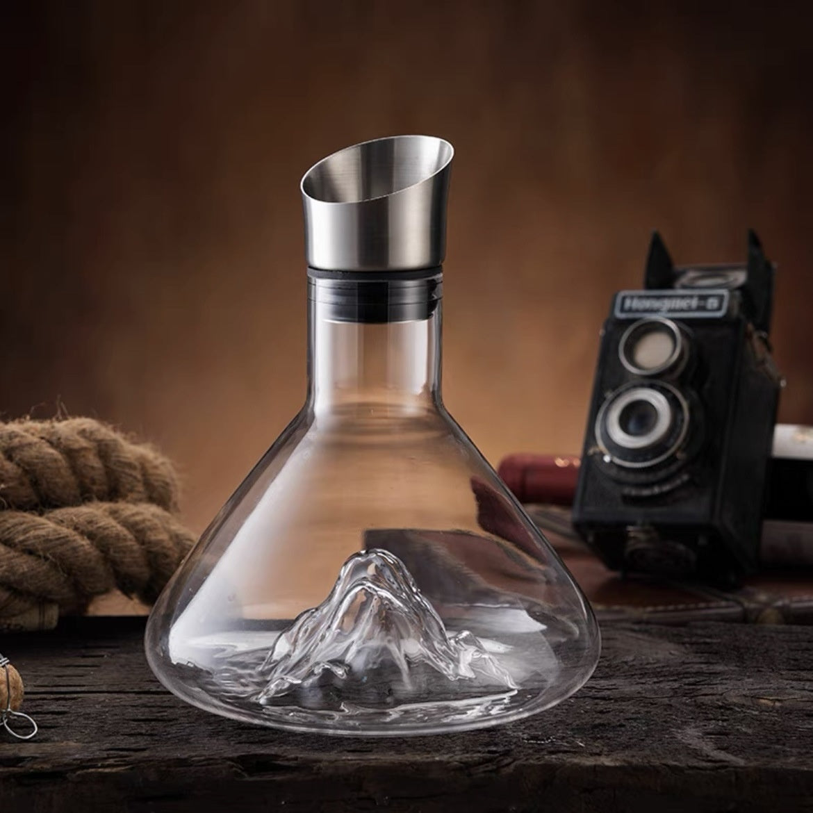 Hot-Selling Iceberg Waterfall Wine Decanter Creative Transparent Lead-Free Crystal Glass Wine Dispenser Barware Quick Decanters