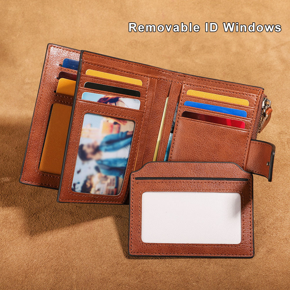 Men's Leather Wallet Multi-Function Anti-Theft Zipper Coin Purse