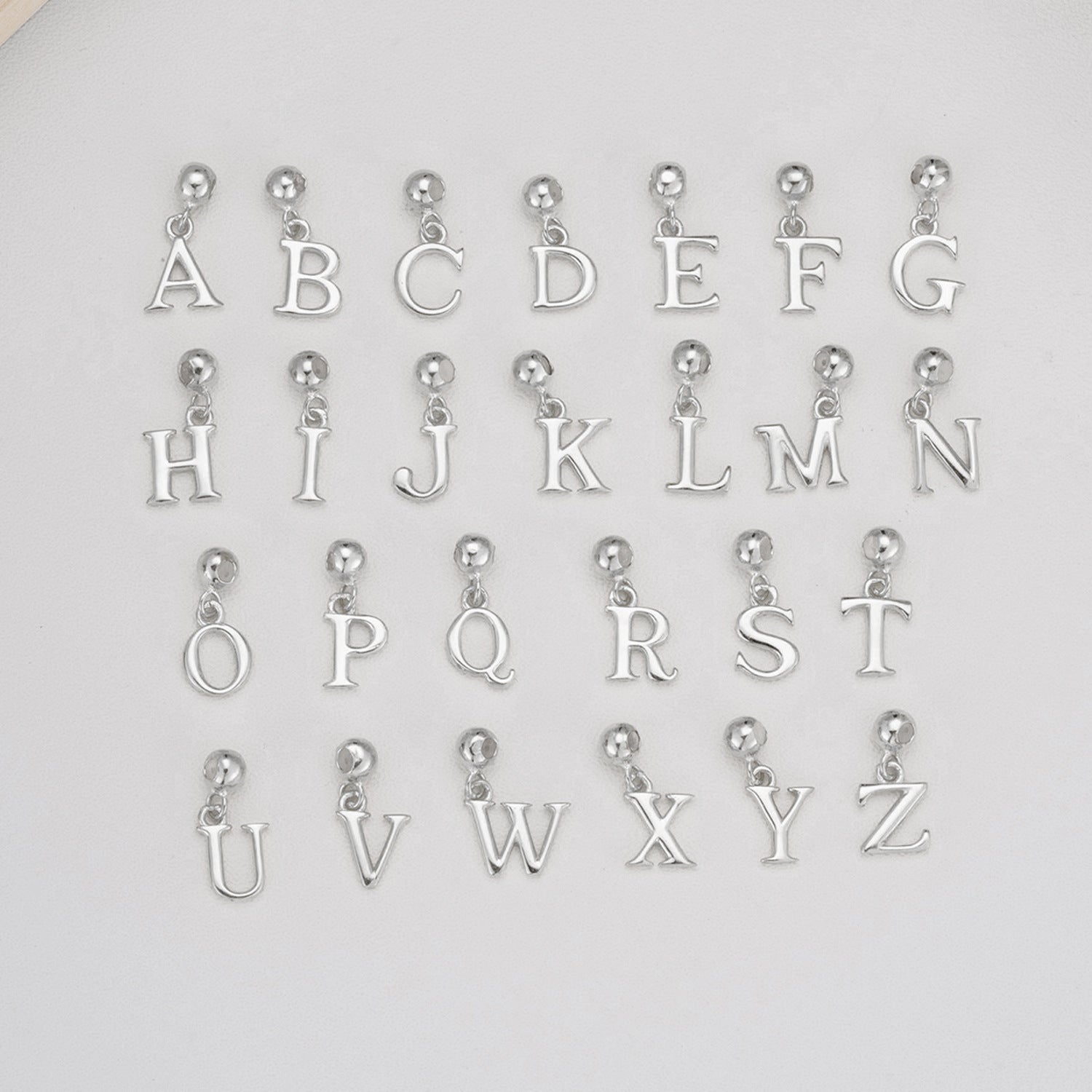 Smooth-Surface Jewelry Minimalist 26-Letter Alphabet Pendant