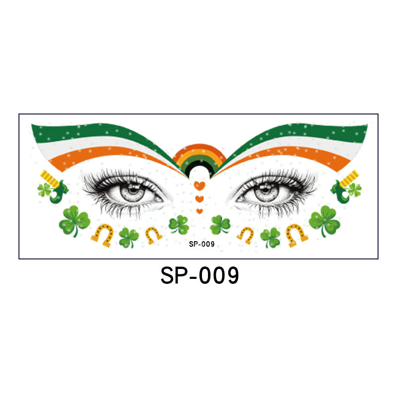 Irish Glitter Tattoo Sticker St Patrick Holiday Party