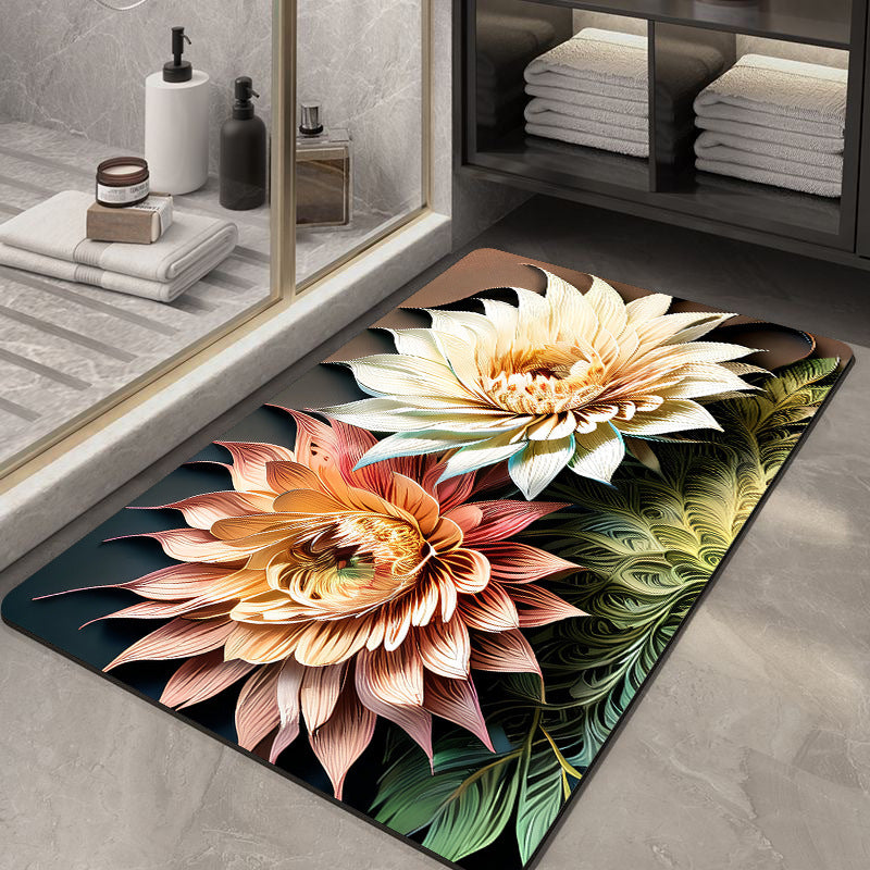 Soft Diatom Ooze Floor Bathroom Absorbent Bathroom Step Mat Quick-Drying Non-Slip Toilet Door Mat