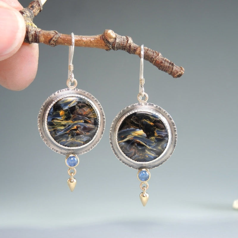 European And American Oil Painting Earrings For Women