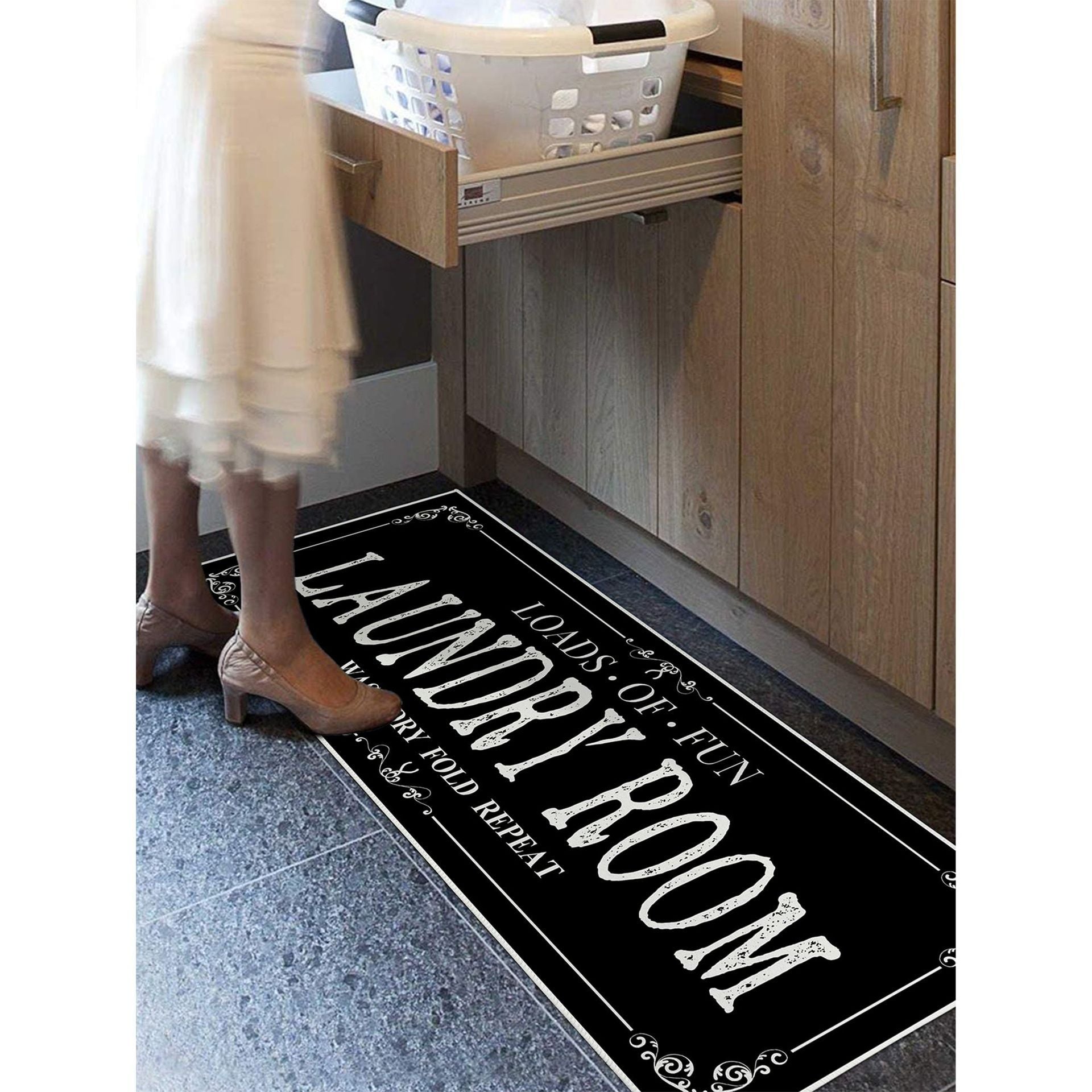Laundry Room Carpet Kitchen Bathroom Mats Door Absorbent Thickened Non-Slip Foot Mat