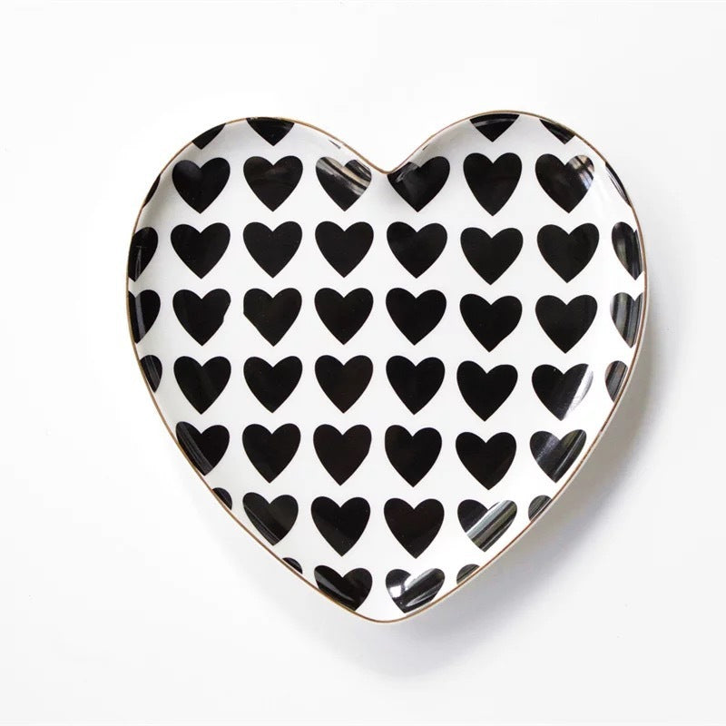 Heart Shaped Breakfast Ceramic Dish