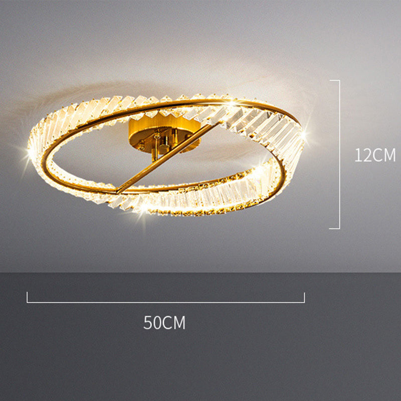 Italian Luxury Crystal Ceiling Lamp Post-Modern Simplicity