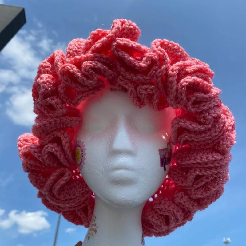 Knitted Lace Bamboo Hat Ruffled Hat Fashion