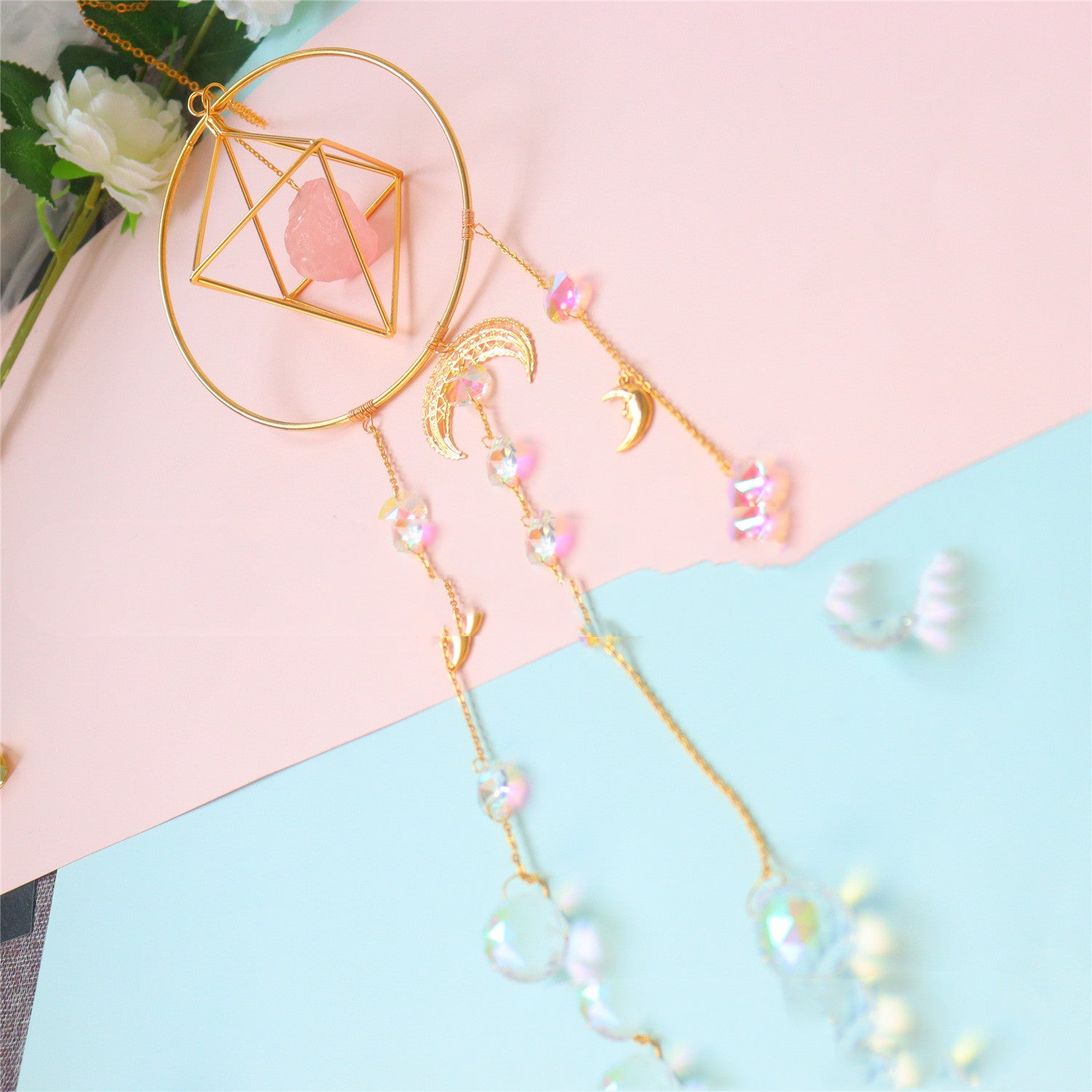 Original Design Gravel Creative Large Circle Crystal Pendant