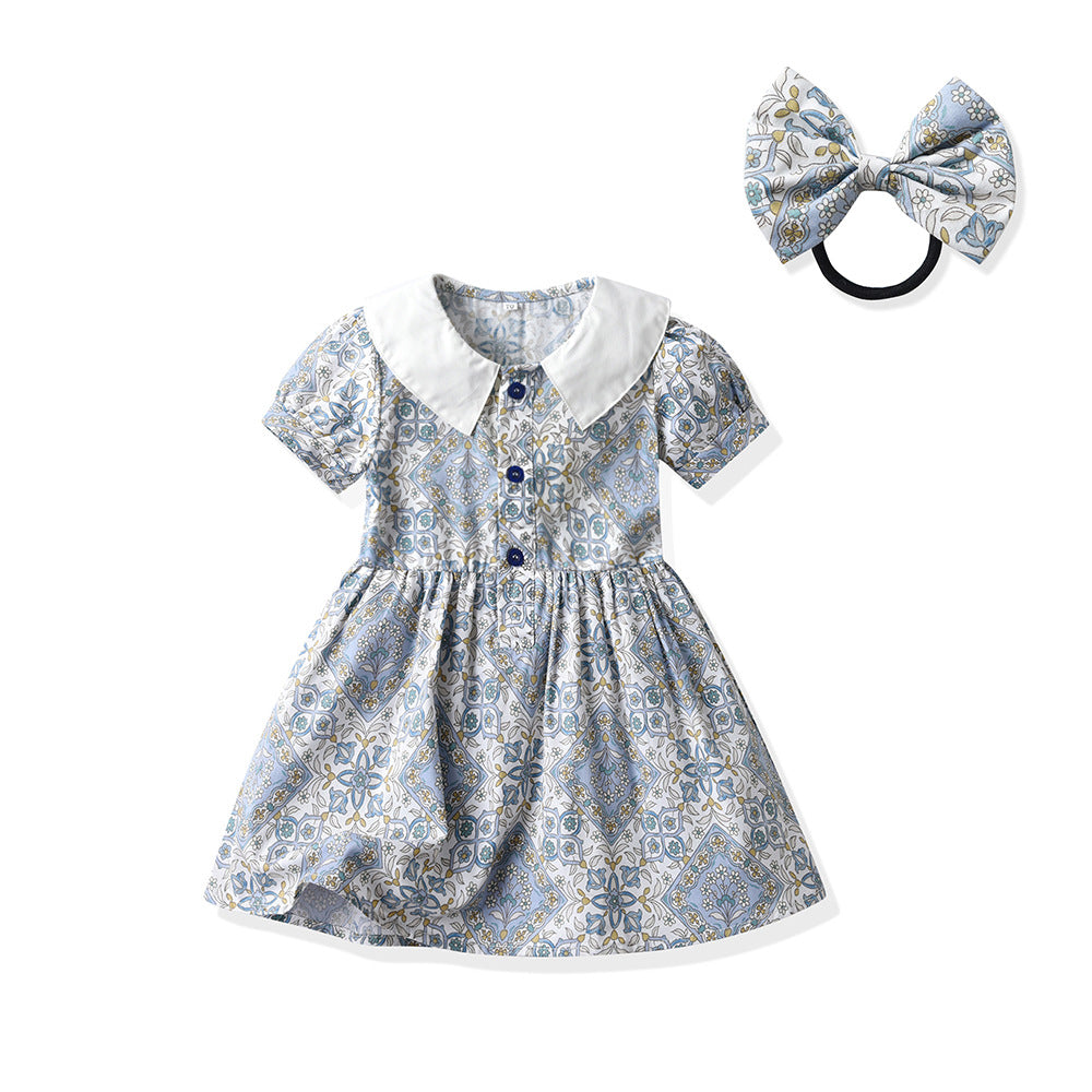 Seaside Holiday Brother And Sister Girl Dress Boy's Clothing Short Sleeve Sister And Brother Fashion