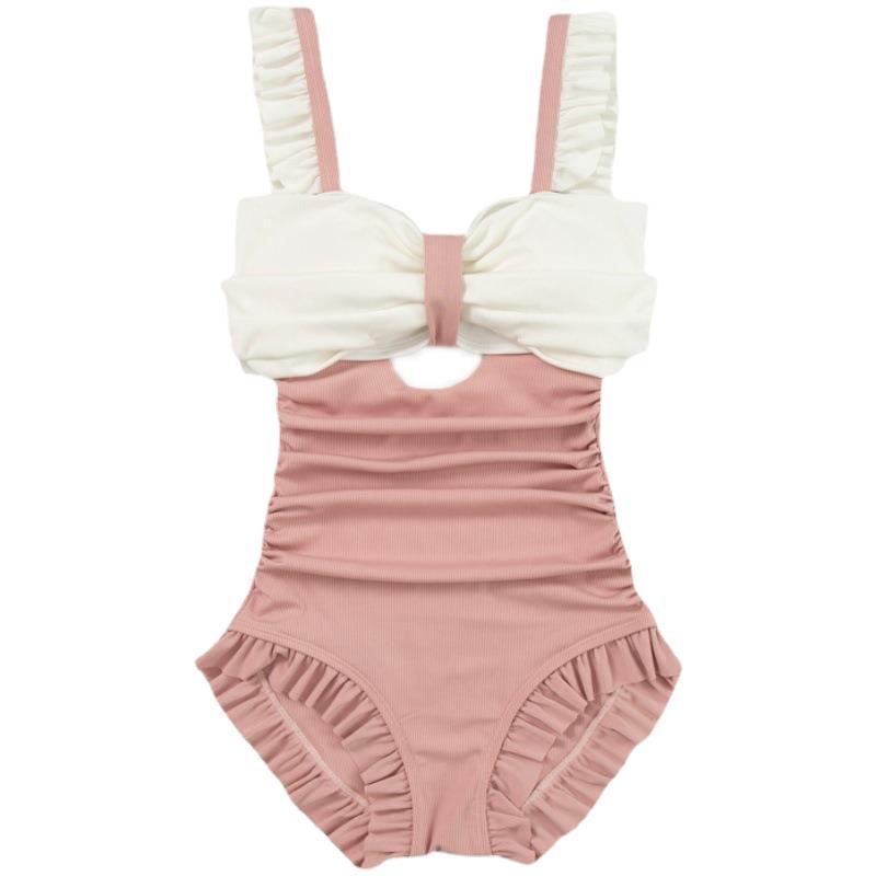 One-Piece Swimsuit Women's Japanese Style Fresh Pure Desire Cover Belly And High Waist Cute