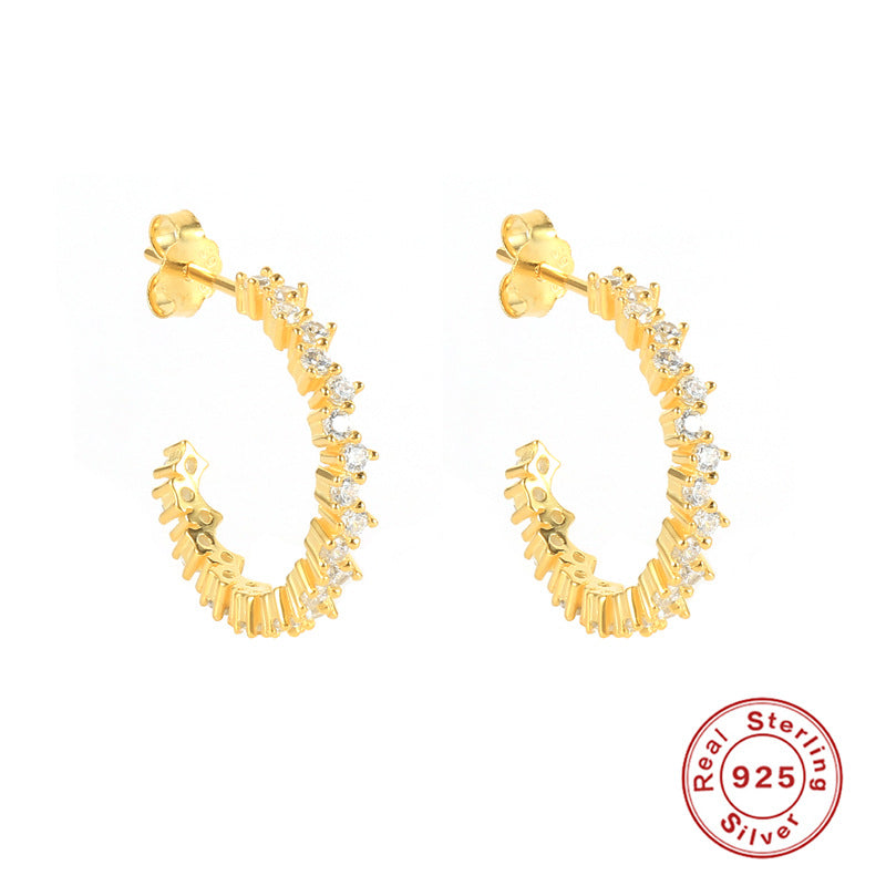 Fashionable All-Match Creative S925 Sterling Silver INS Earrings
