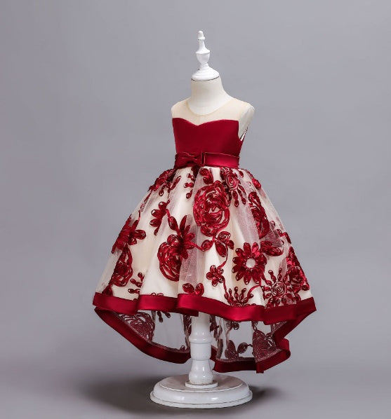 Three Dimensional Embroidered Tail Skirt Children's Soft Veil