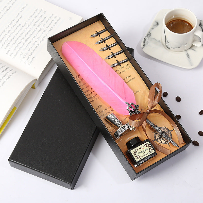 Shearing Crown Rod Feather Pen Set