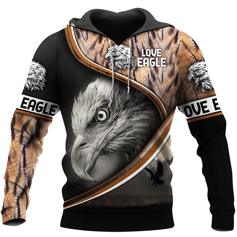 3D Digital Print Hooded Sweatshirt Jacket