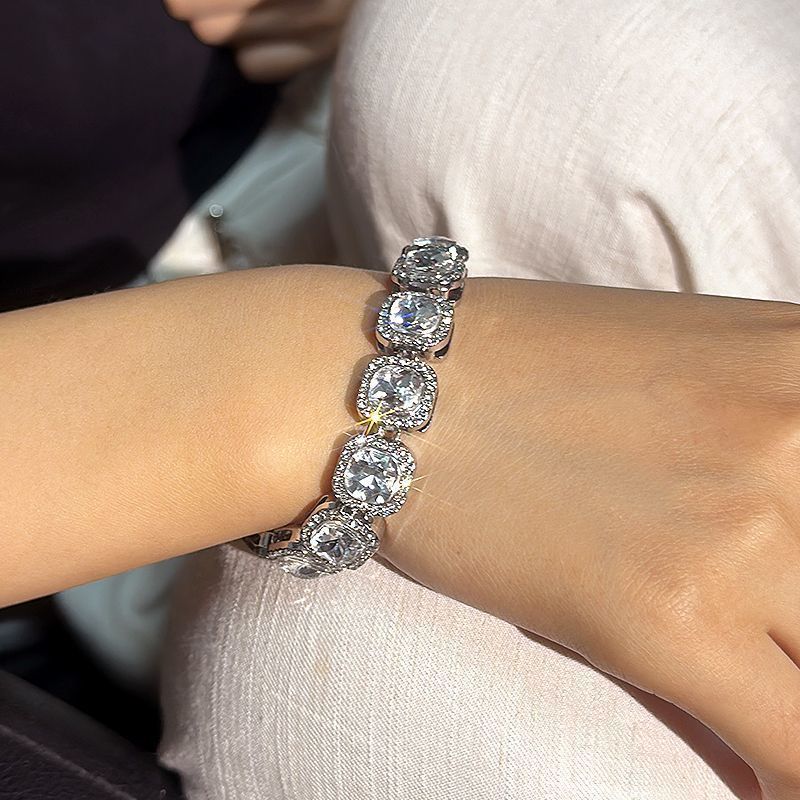 Hip-Hop Unisex Versatile High-End Full Diamond Bracelet