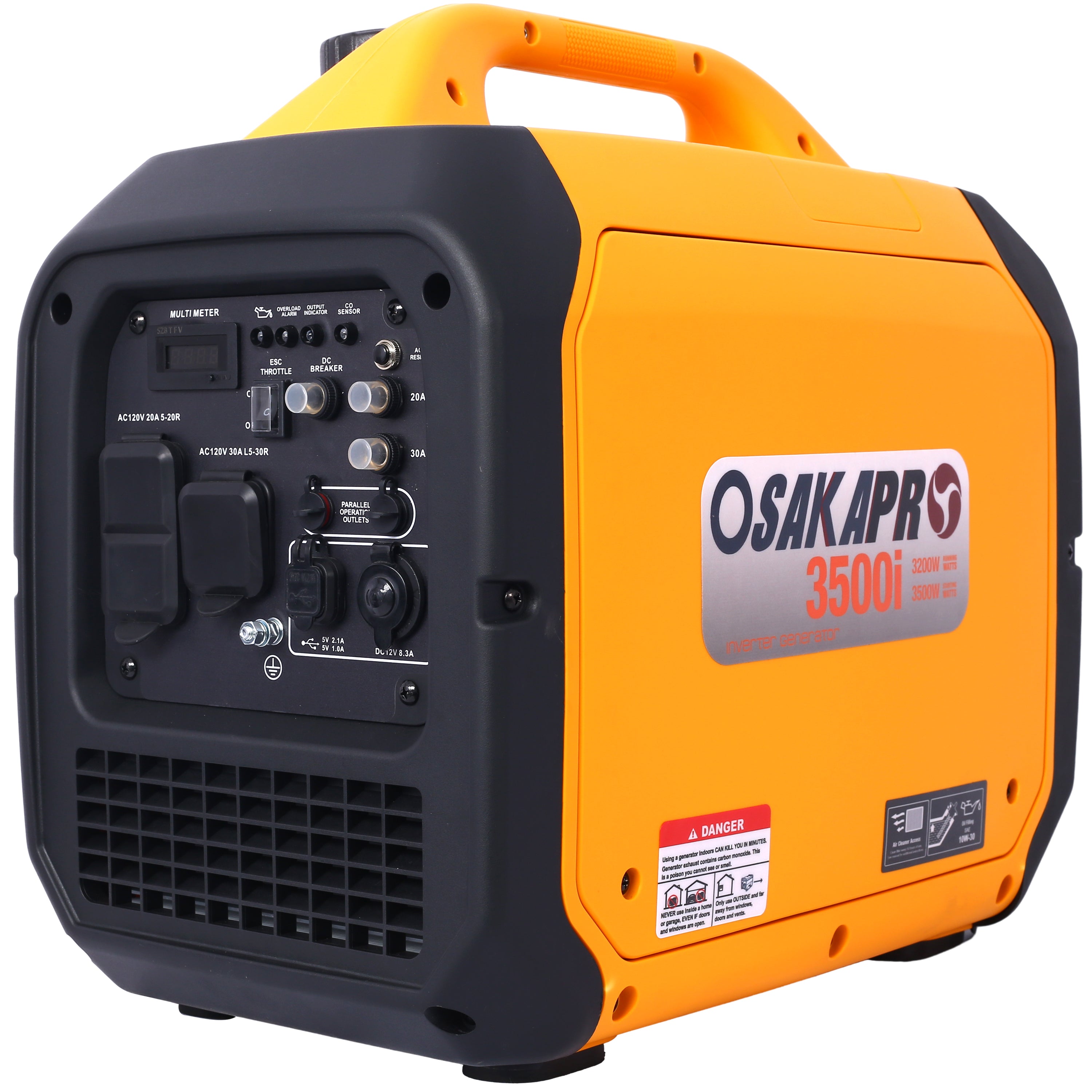 3500 Watt Portable Inverter Generator Gas Powered, EPA Compliant With CO SENSOR, Compact And Lightweight For Home Backup Power, Outdoor Camping, RV And Trailer