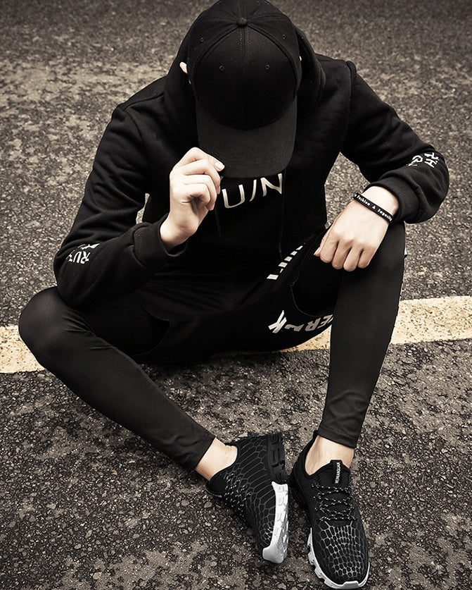 Autumn Fly Woven Youth Sports Shoes Men's Breathable Mesh Casual Shoes Korean Version of the Trend Running Shoes Men