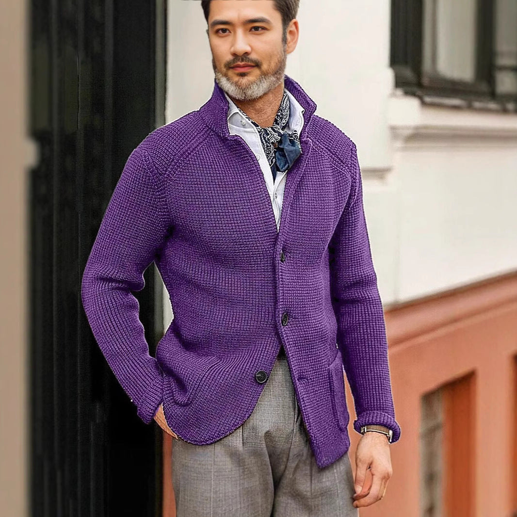 Casual Long Sleeve Solid Color Knitted Coat