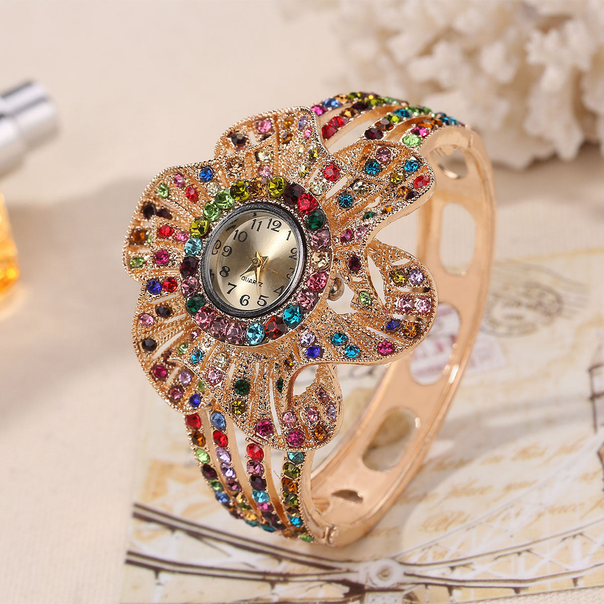Personalized Rhinestone Bracelet Watch
