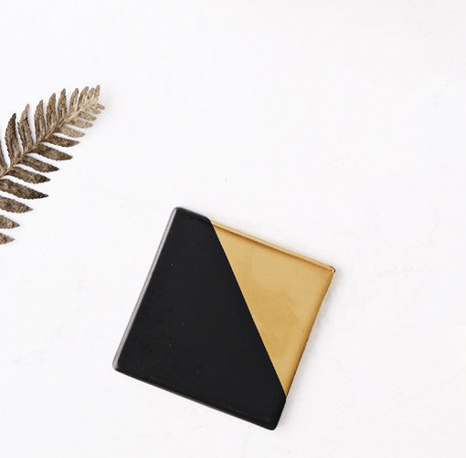 Marble Gold Plated Ceramic Coaster