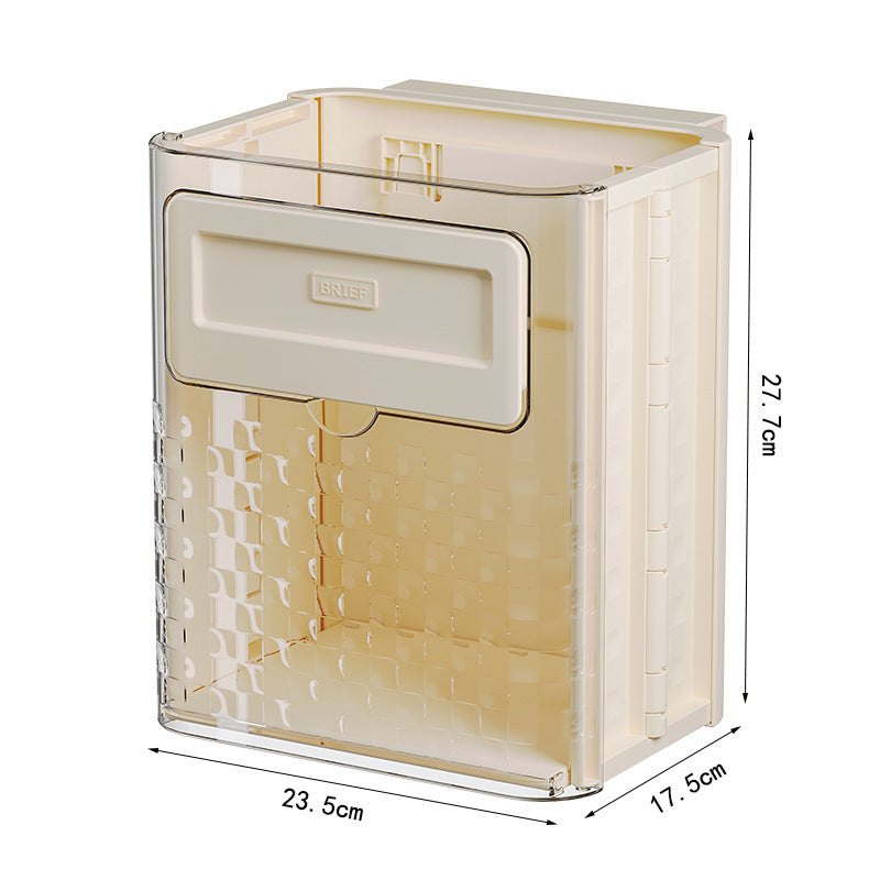 Household Kitchen Folding Trash Can Wall Hanging Punch-Free Trash Can