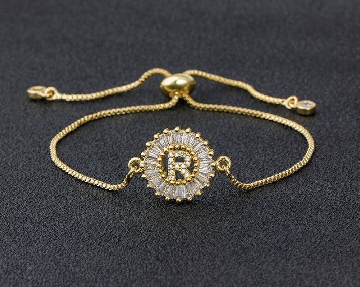 Copper Inlaid Zircon Color Message Bracelet