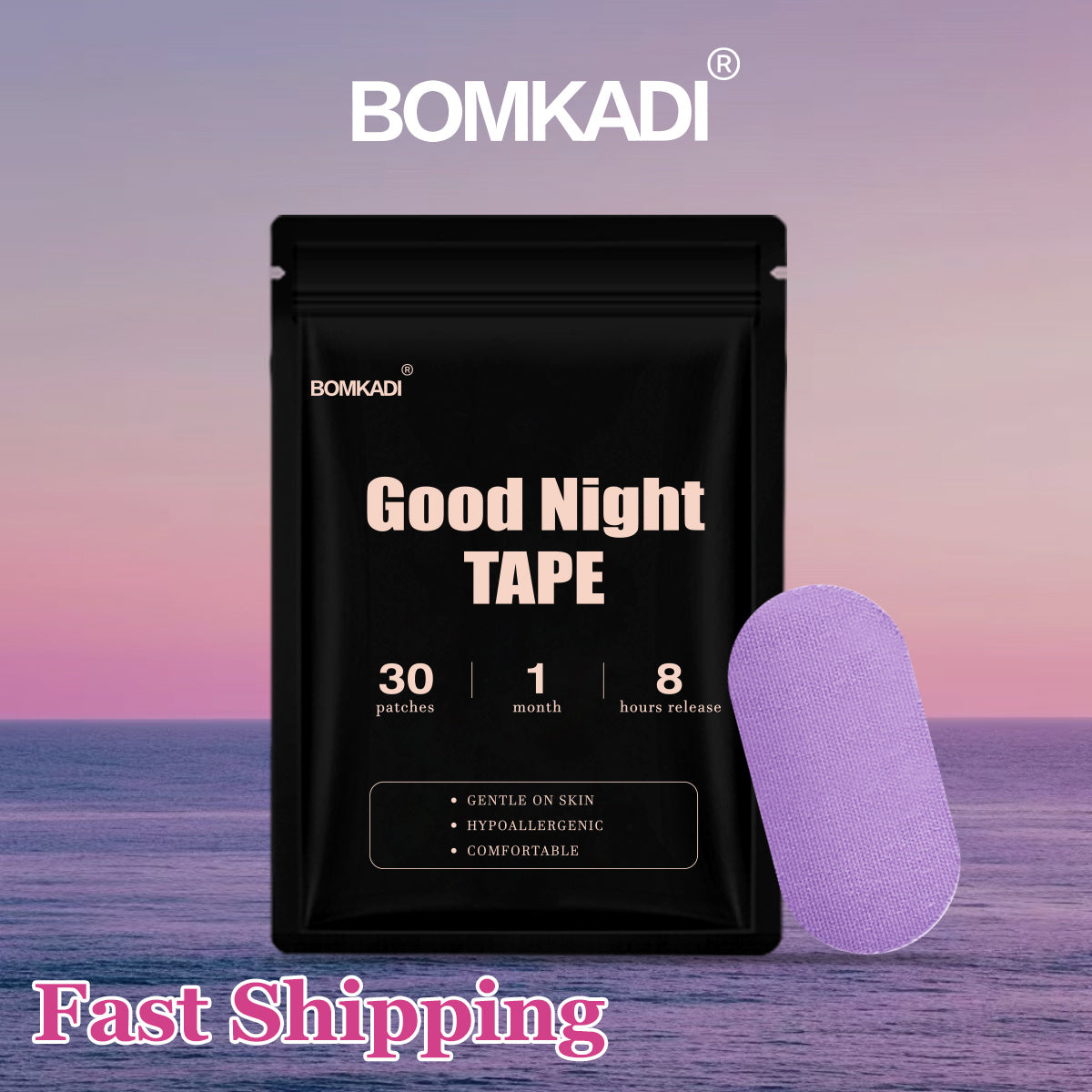 BOMKADl Mouth Tape  30pcs  Pain FreeRemoval Hypoallergenic Latex Free & Gentle OnSkin Medical Grade Adhesive Cotton Tape PurplePink Black Breathable Mouth