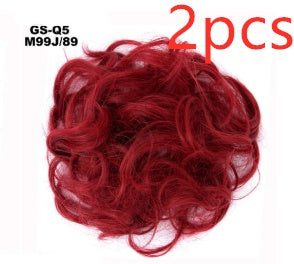Europe, Japan, and South Korea Popular Hair Bun Fluffy Natural Drawstring Curly Hair Ball Head Hair Ring Hair set Female Hair Accessories Chemical Fiber Hair