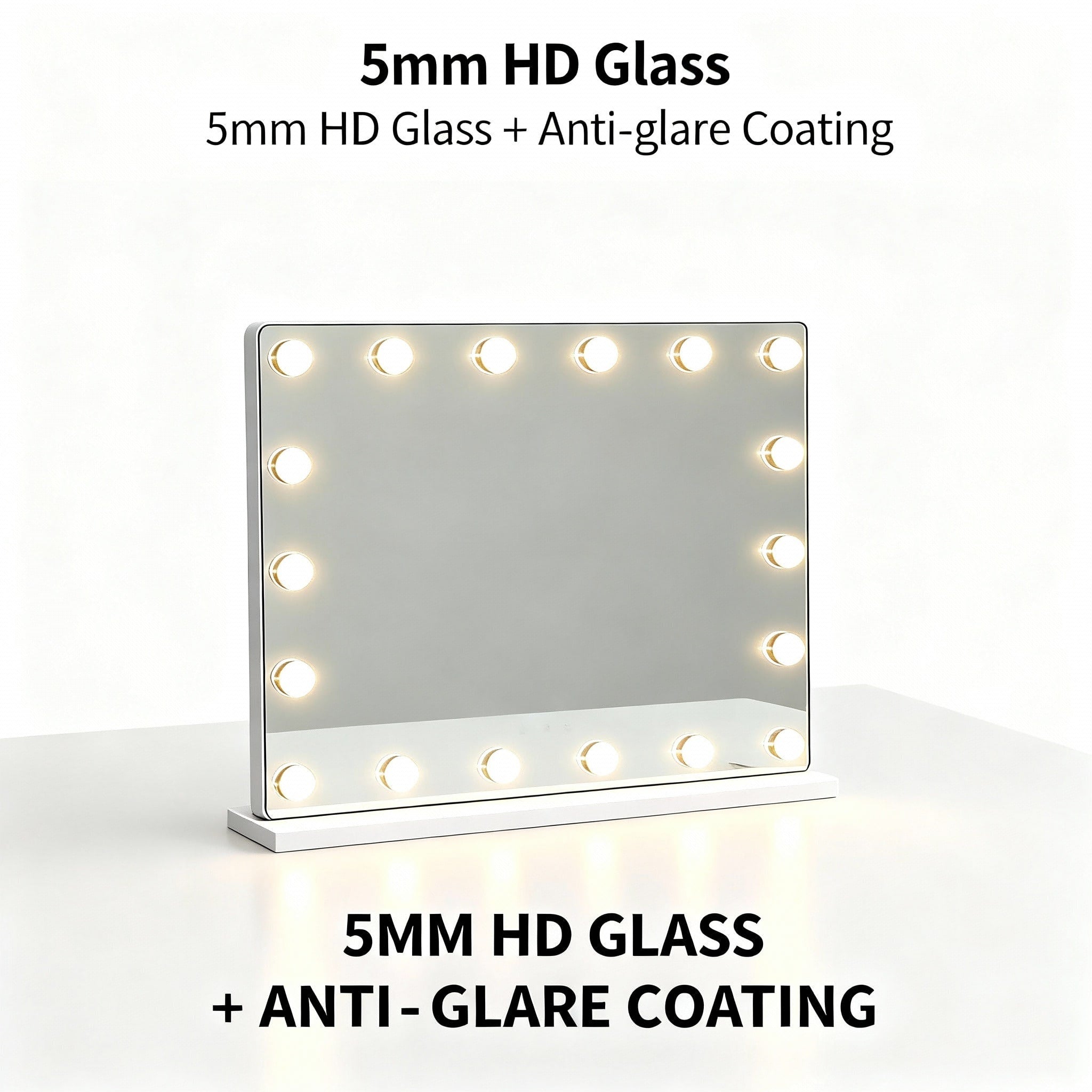 LED Vanity Mirror With 15 Bulbs - Multi Color Lighting Rechargeable Makeup Mirror For Home Use