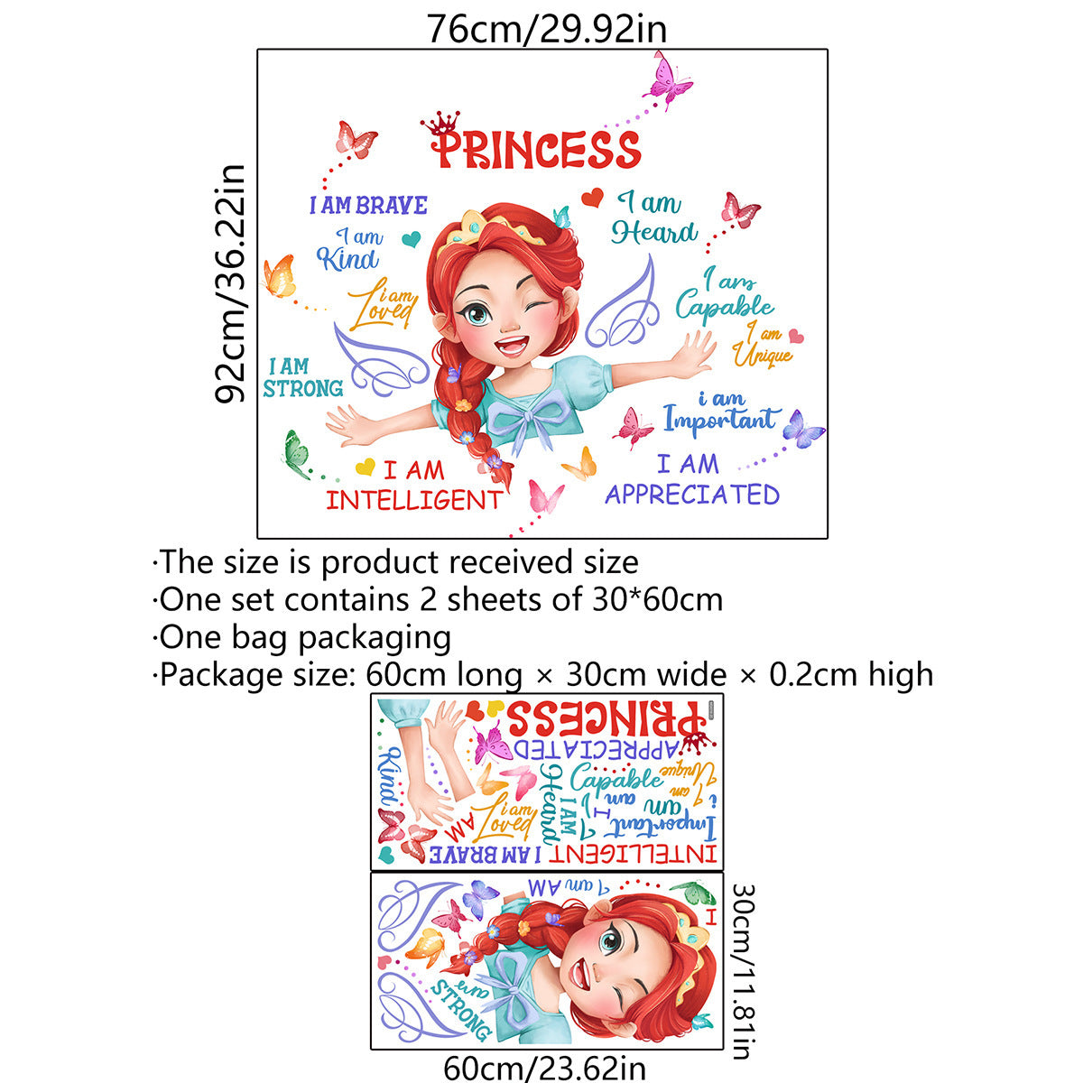 English Girl Inspirational Creative Decorative Wall Stickers