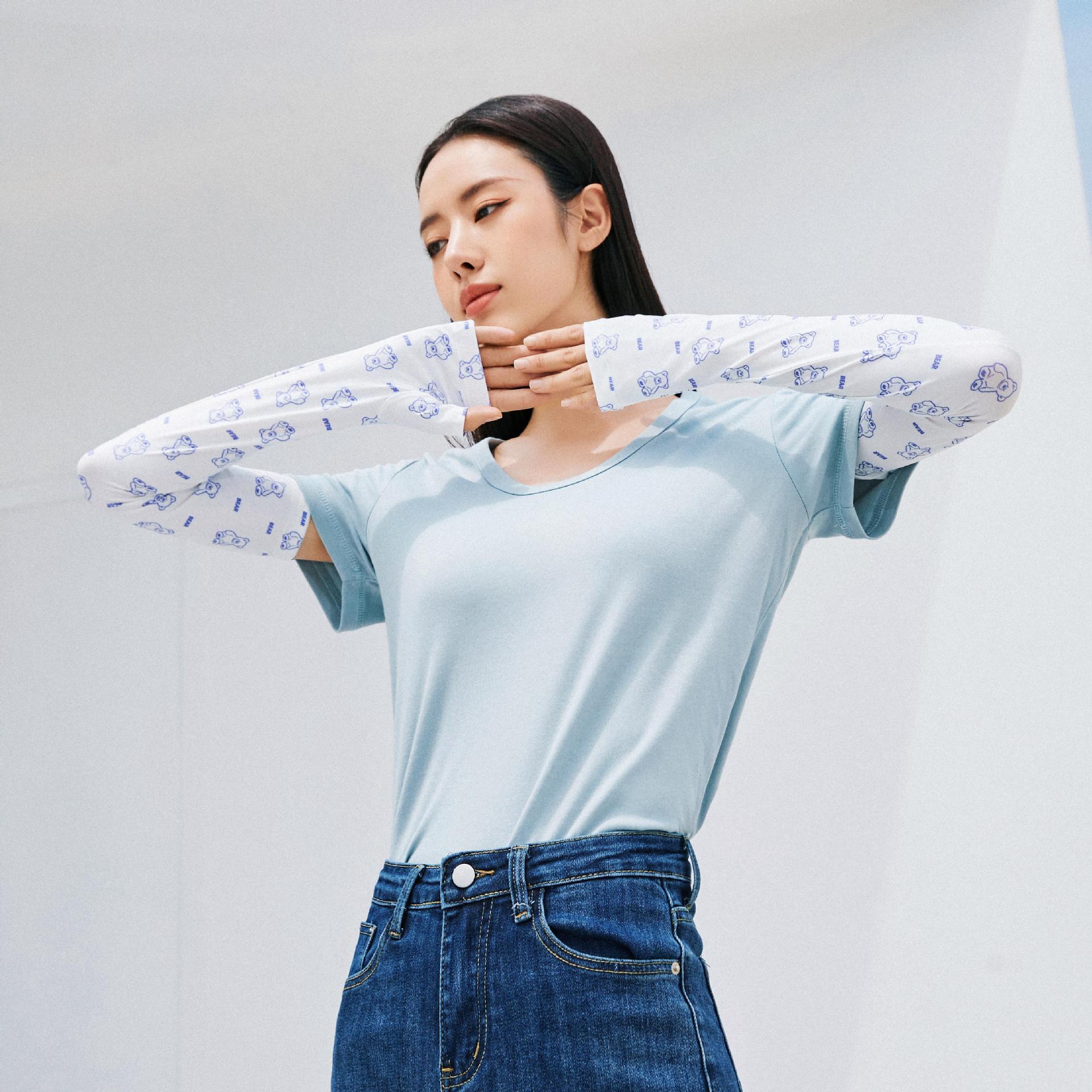 UV Protection Arm Guards Printed Ice Silk Sleeve
