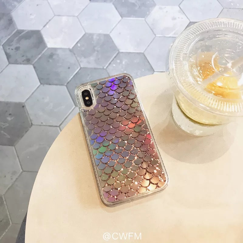 Compatible with Apple , Korean Style Laser Colorful Scales XS Max Mobile Phone Case Soft Protective Cover