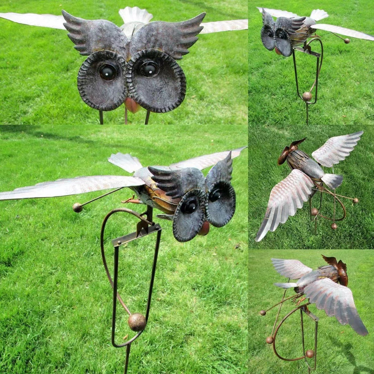 Metal Owl Outdoor Garden Art Decorations