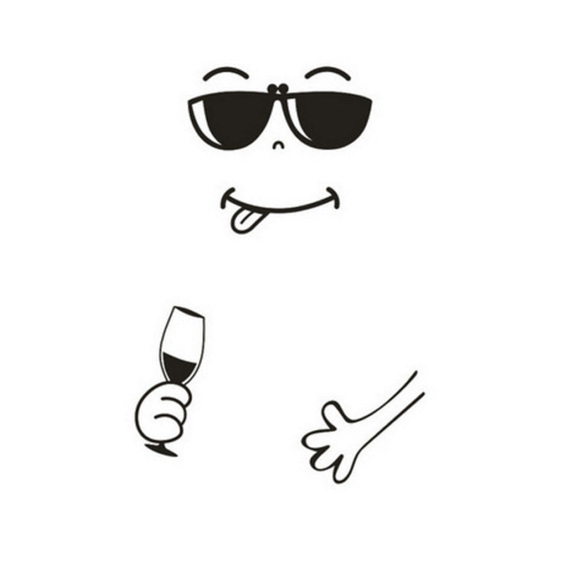 Cartoon Cute Refrigerator Stickers Smiley Face Removable Creative Living Room Bedroom Decorative Wall Sticker