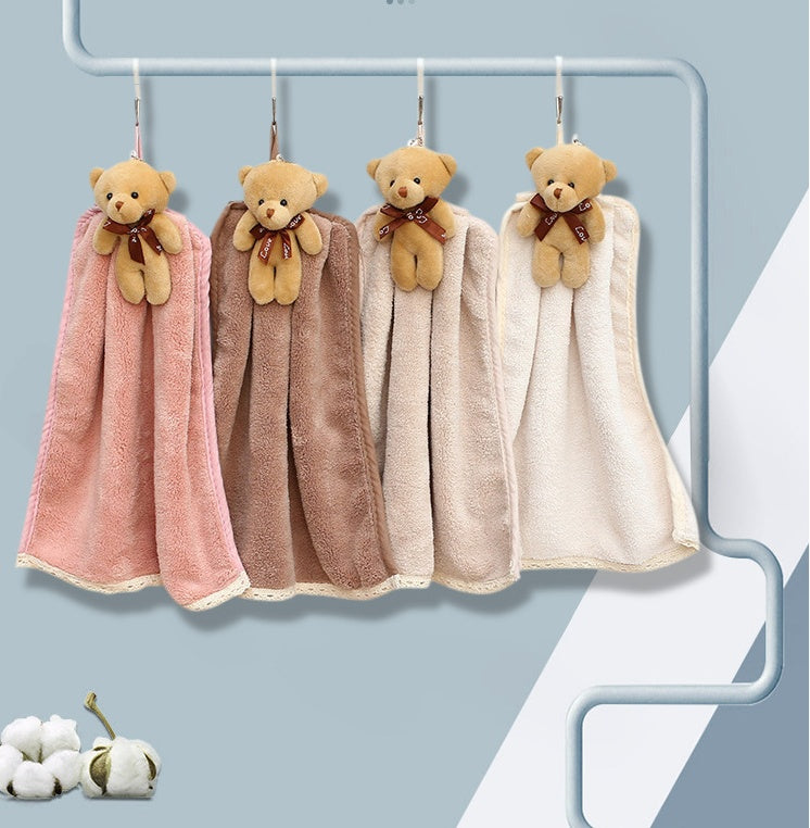 Coral Velvet Dish Towel Bathroom Hanging Absorbent Towel