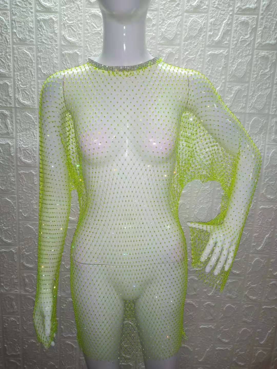 Flash Diamond Round Neck Dress