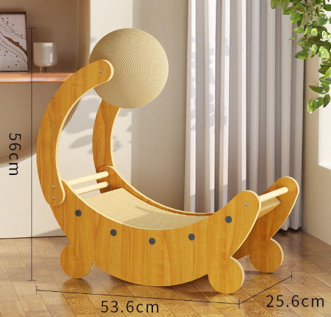Moon Boat Shape Grinding Paw Chasing Ball Cat Scratch Board