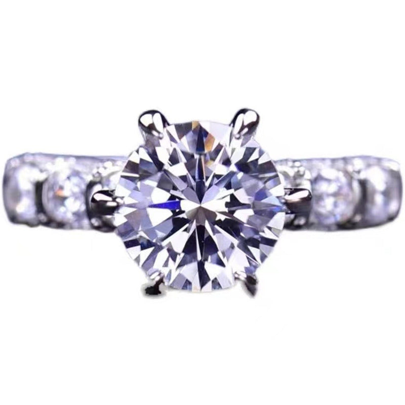 Temperament Fashion Yellow Color Moissant Diamond Ring