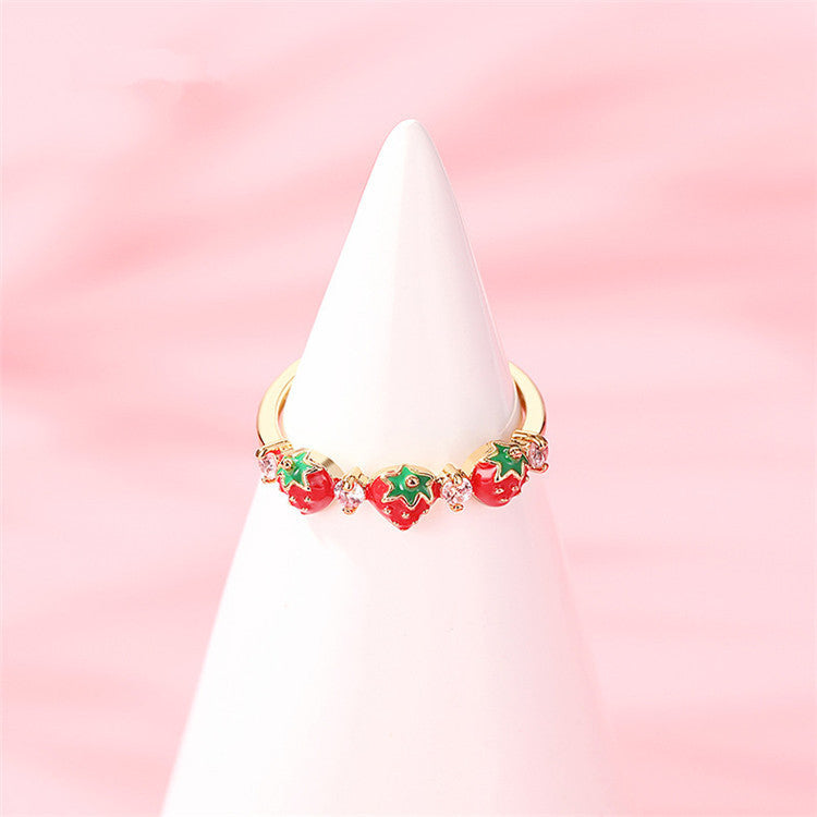 Small Strawberry Forefinger Ring