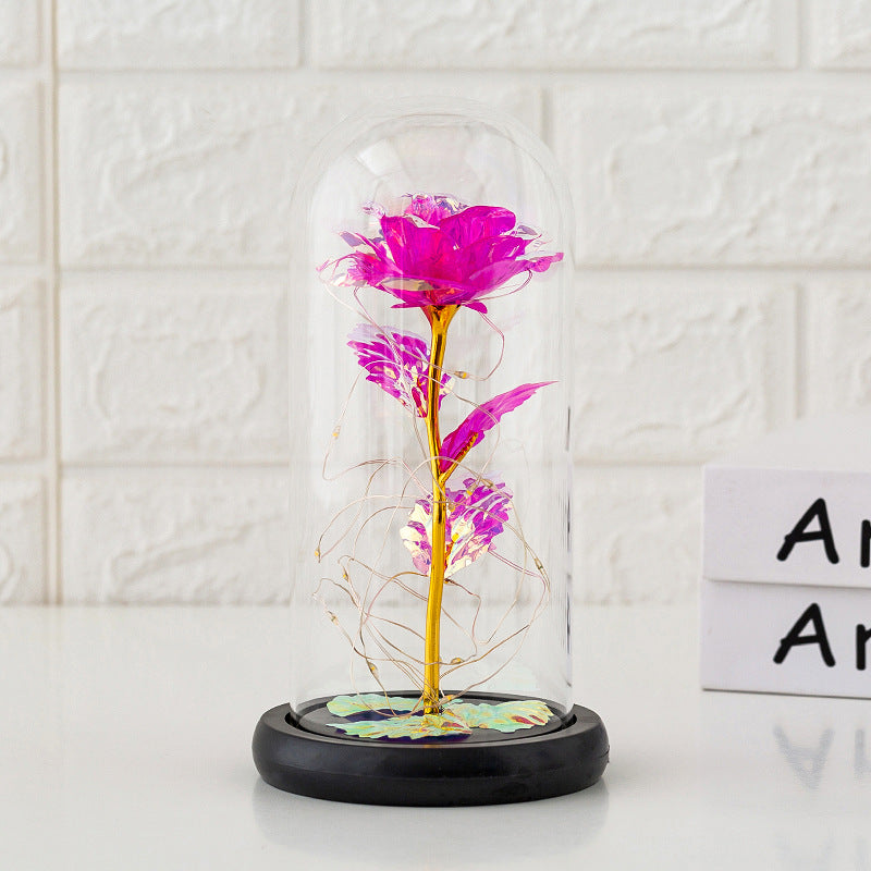 Preserved Flower Glass Cover Rose Flower Glass Cover Gift Gifts