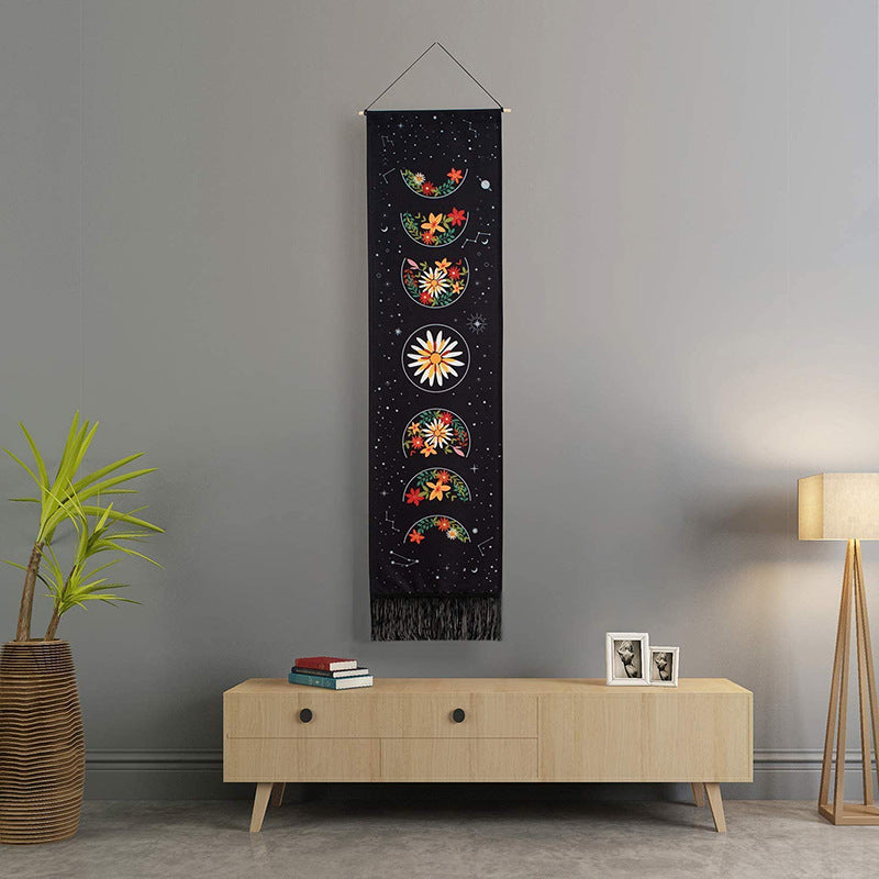 Polyester Cotton Boho Floral Eclipse Plaid Nordic Tapestry