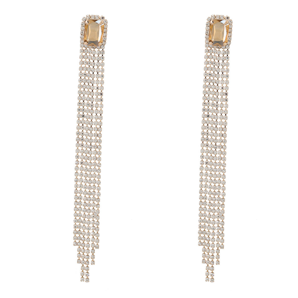 Super Flash Jaw Chain Series Alloy Diamond-Tipped Rhinestone Earring