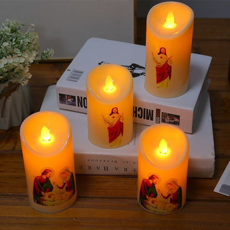 Single Electronic Candle Multiple Icons Plug-in Battery
