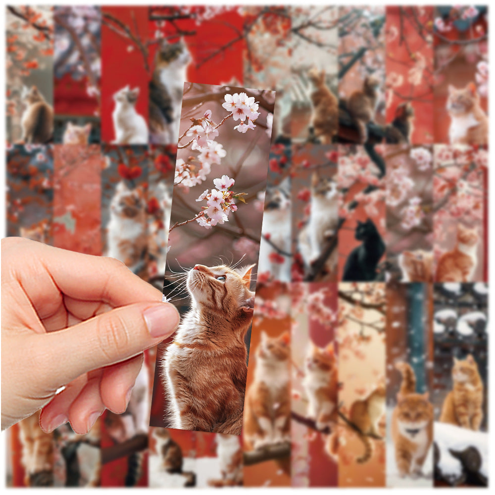 Bookmark National Style Retro Kitten Student Books Hand Account Paper Pagination Decoration