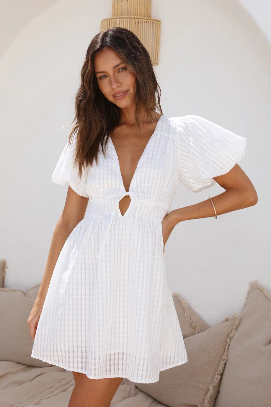 Polyester Kite Flying Dress White Female