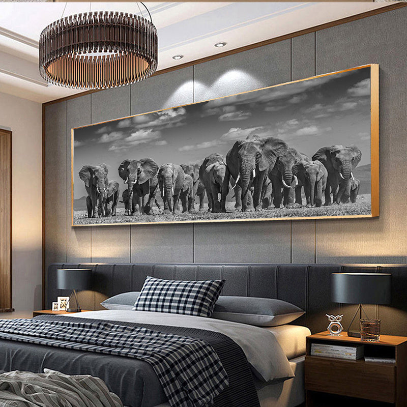 Mural Of Black Africa And Elephants