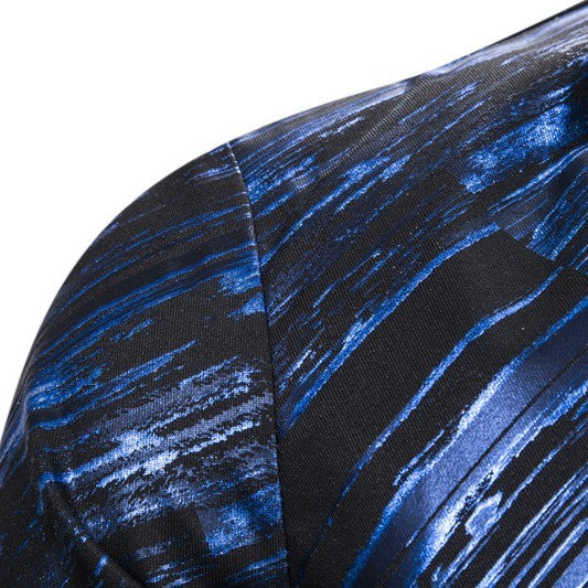 Fashion Print European Size Single-Breasted Men's Suits
