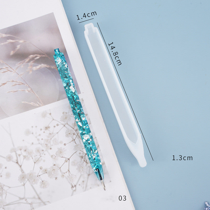 Crystal Epoxy Mold Refill Ballpoint Pen Life Stationery
