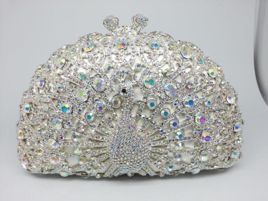 Peacock Dinner Bag Rhinestone Clutch Lady