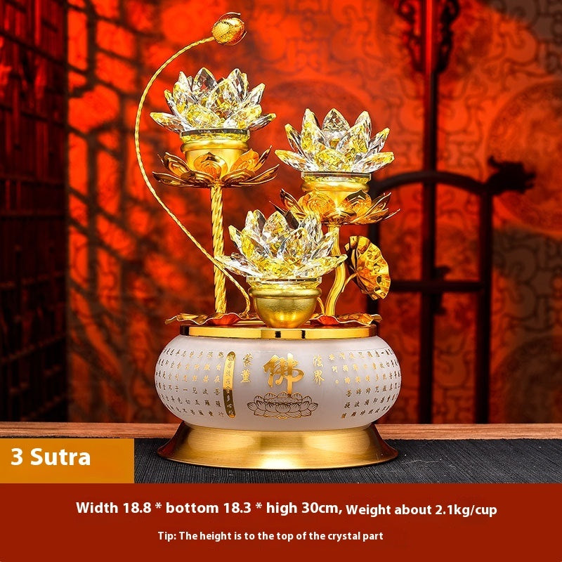 Colorful Crystal Lotus Buddha Hand Plug-in Buddha Worshiping Lamp